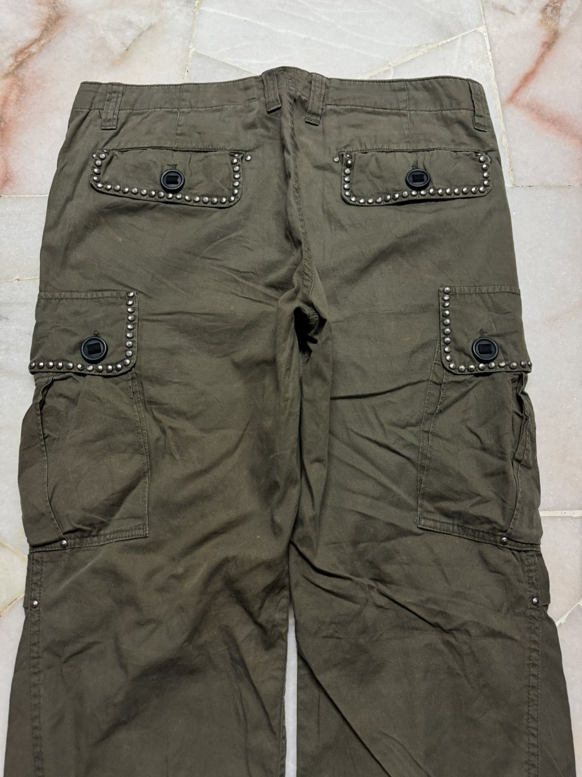 Seditionaries 💥STUDDED PUNK CARGO MADE IN JAPAN PARACHUTE RARE Size US 33 - 16 Thumbnail