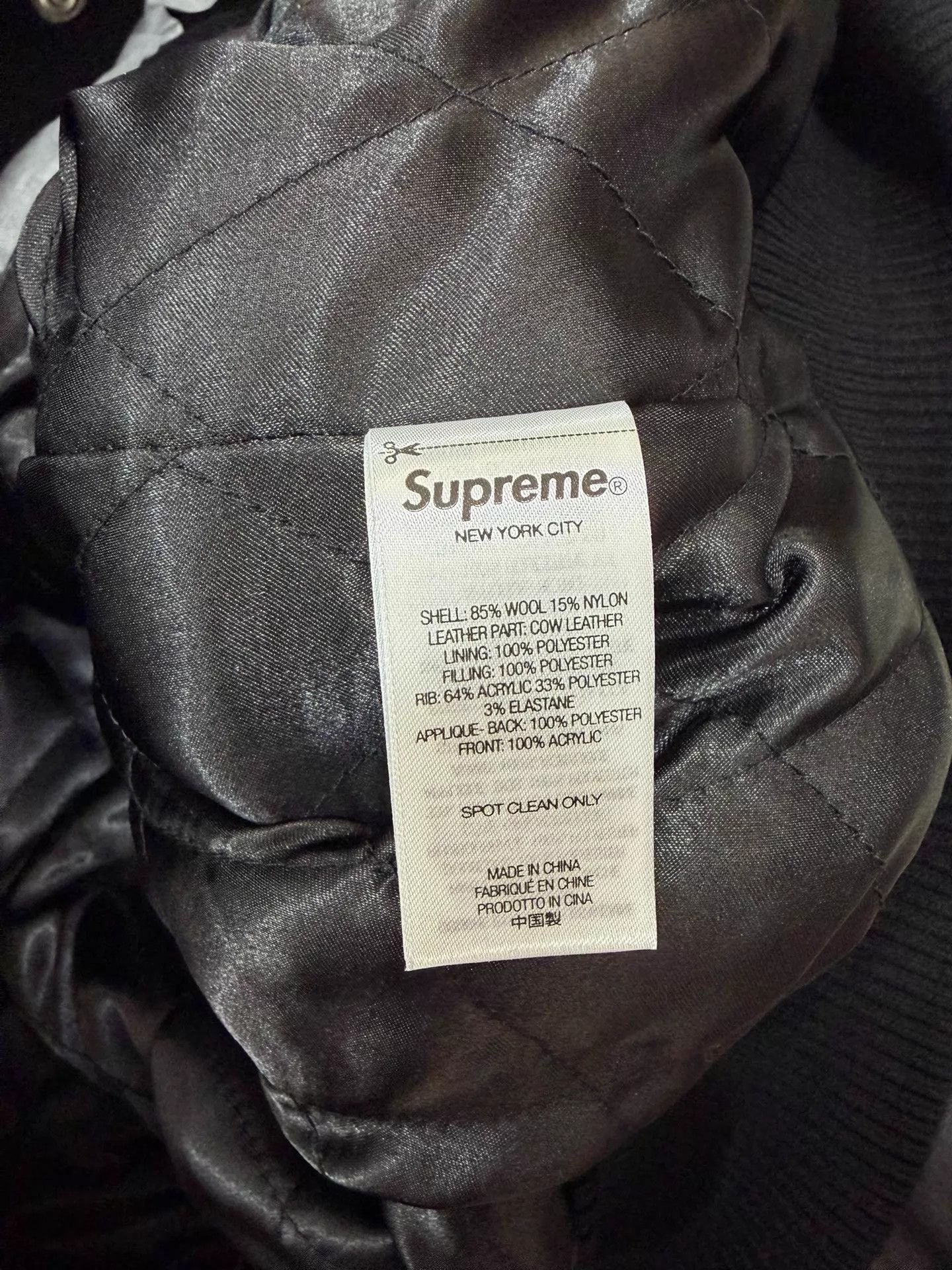 Supreme Supreme SS26 WEEK7 Cross Varsity Jacket Black L Size US L / EU 52-54 / 3 - 3 Thumbnail