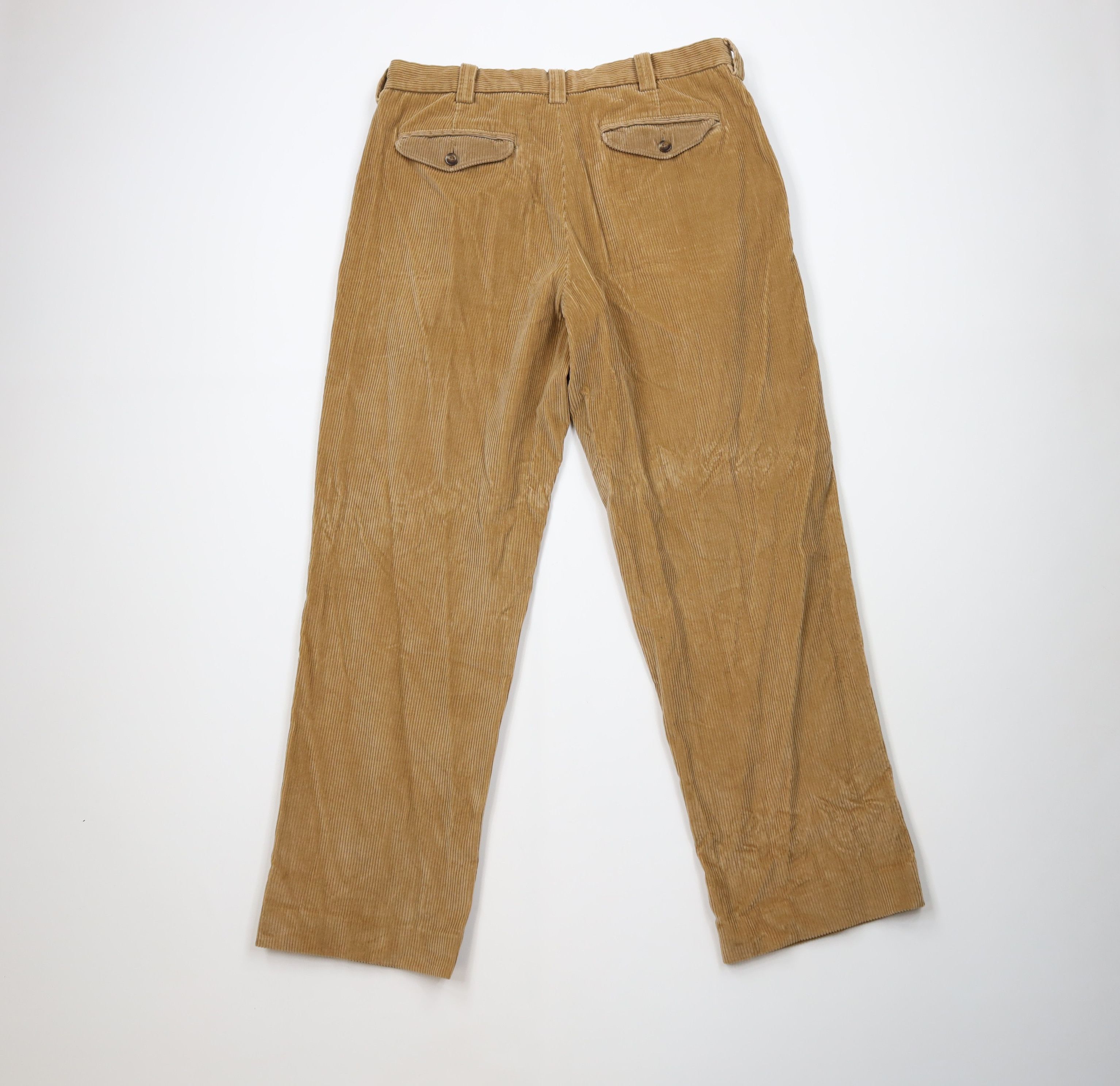 L.L. Bean Vintage LL Bean Wide Leg Corduroy Chino Pants Beige Cotton Size US 35 - 7 Thumbnail