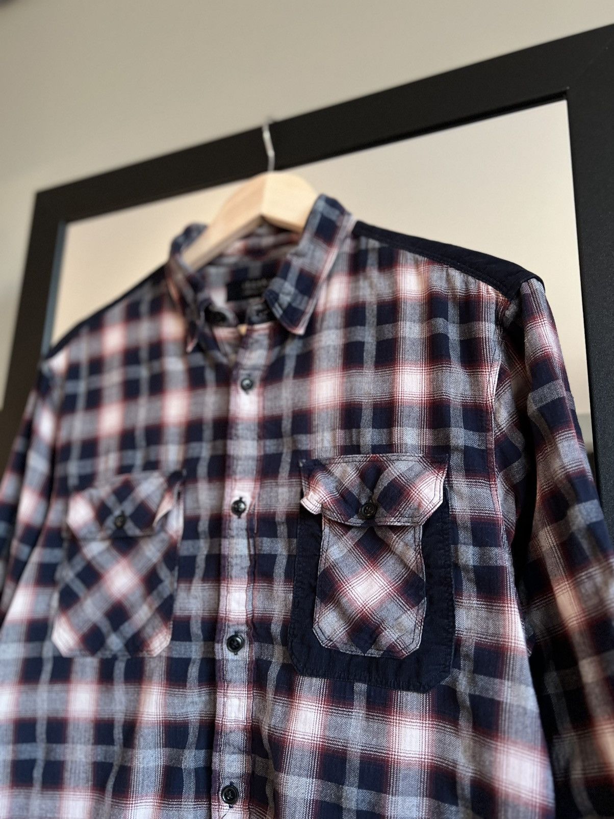 Allsaints Allsaints Plaid Corduroy Accent Cotton Flannel Shirt Size US M / EU 48-50 / 2 - 3 Thumbnail