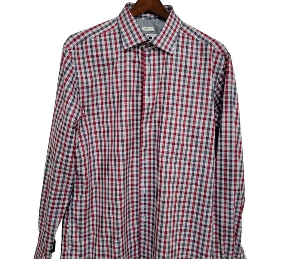 Joseph Abboud Joseph Abboud Long-Sleeves Checkered Non-Iron Shirt. Large. Size US L / EU 52-54 / 3 - 3 Thumbnail