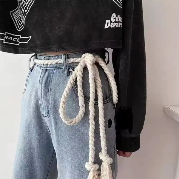 Japanese Brand Ishiyama x Ran Retro Thick Rope Waist Belt Size ONE SIZE - 1 Thumbnail
