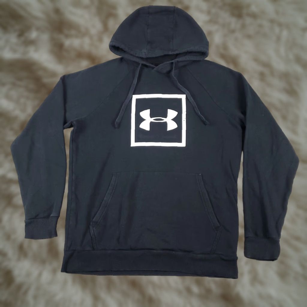 Under Armour Under Armour Hoodie Mens Medium Black Pullover Sweatshirt Sweatshirt Hoodie Sports Modern American Logo Pattern Solid Knit Size US M / EU 48-50 / 2 - 1 Thumbnail