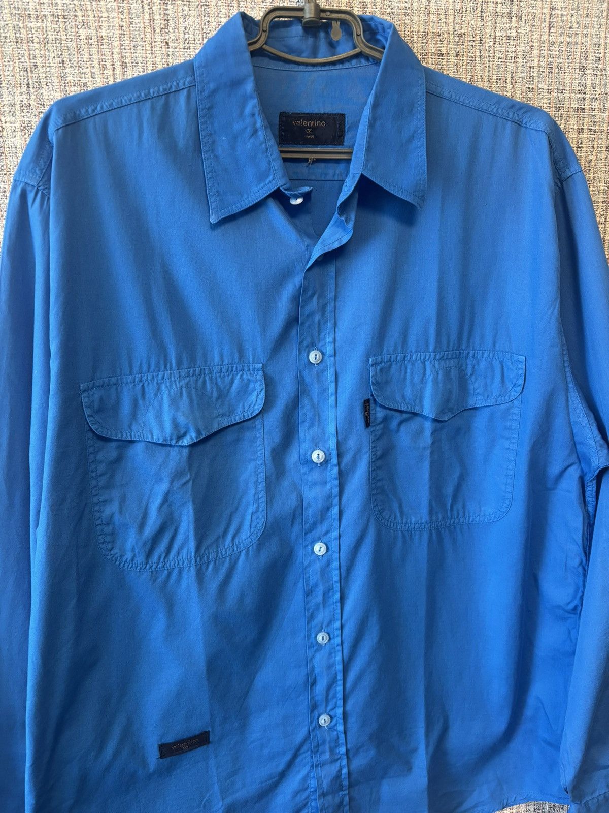 Valentino Valentino Jeans Blue Button Down Shirt Size 41 Size US L / EU 52-54 / 3 - 3 Thumbnail