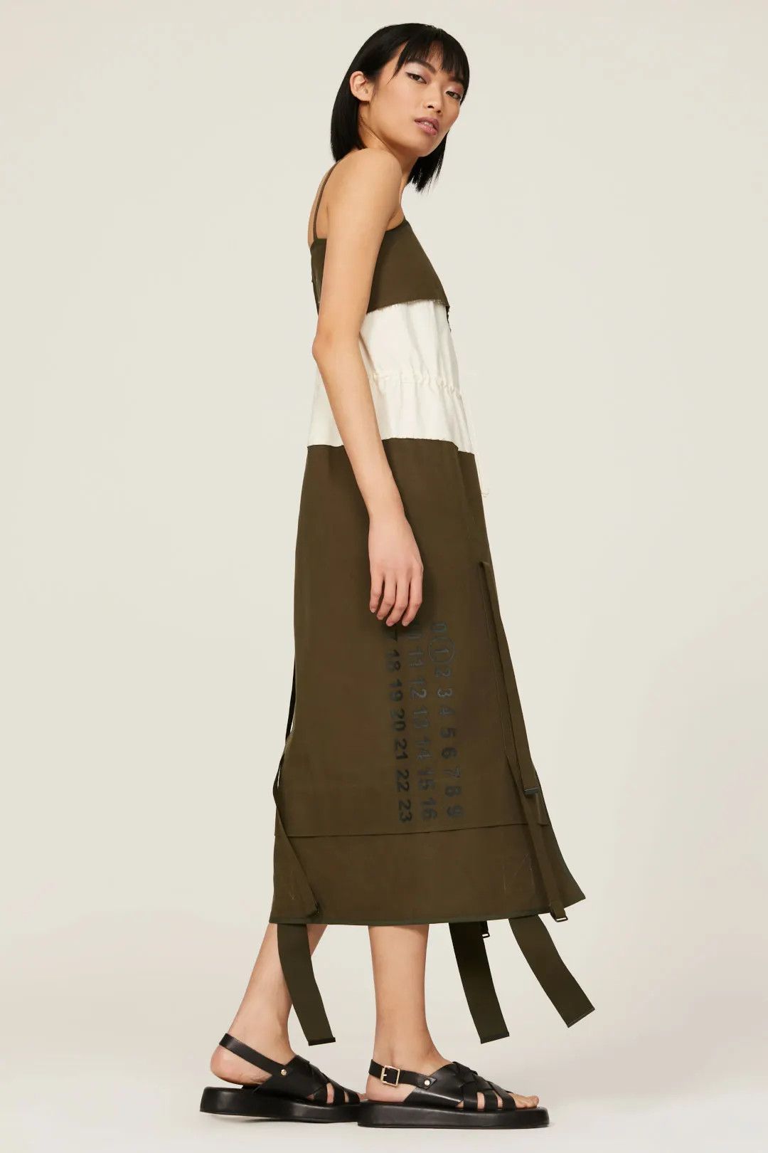 Maison Margiela o1y0625 Midi Dress in Brown/White Size M / US 6-8 / IT 42-44 - 3 Thumbnail