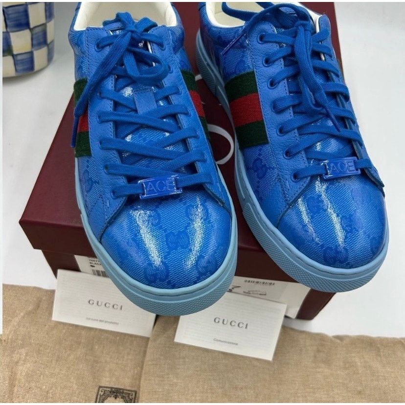 Gucci Gucci ace crystal canvas low top sneakers sz 7 fits 7.5 US Size US 7.5 / EU 40-41 - 3 Thumbnail