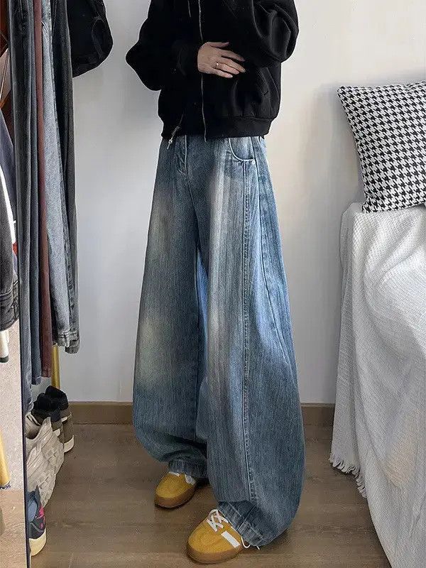 Japanese Brand Retro loose washed casual jeans Size US 32 / EU 48 - 2 Thumbnail