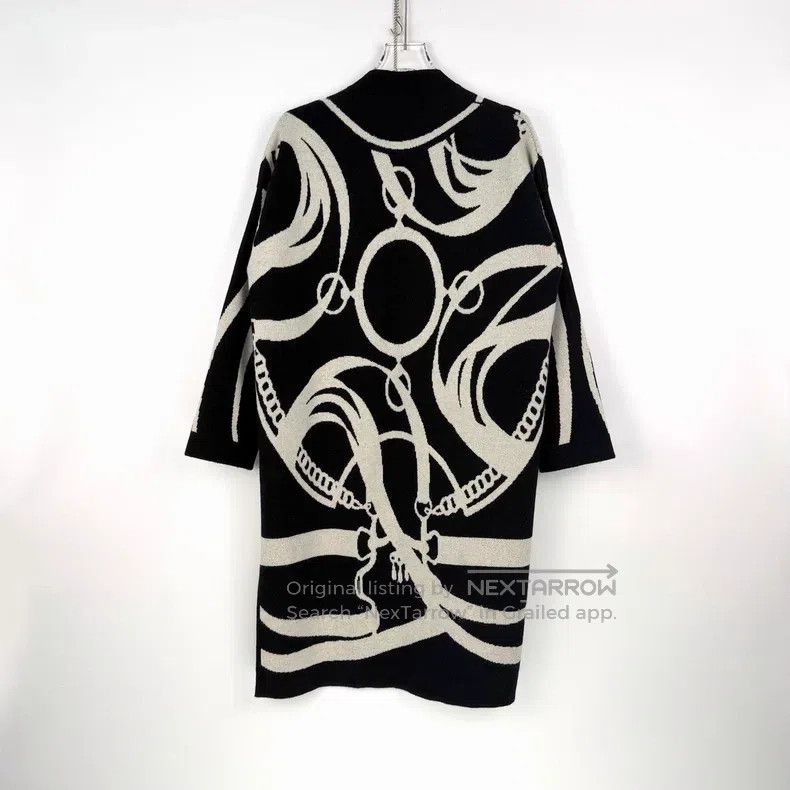 Hermes Hermes Black irregular chain pattern cashmere cardigan Size XXS / US 00 / IT 34 - 4 Thumbnail