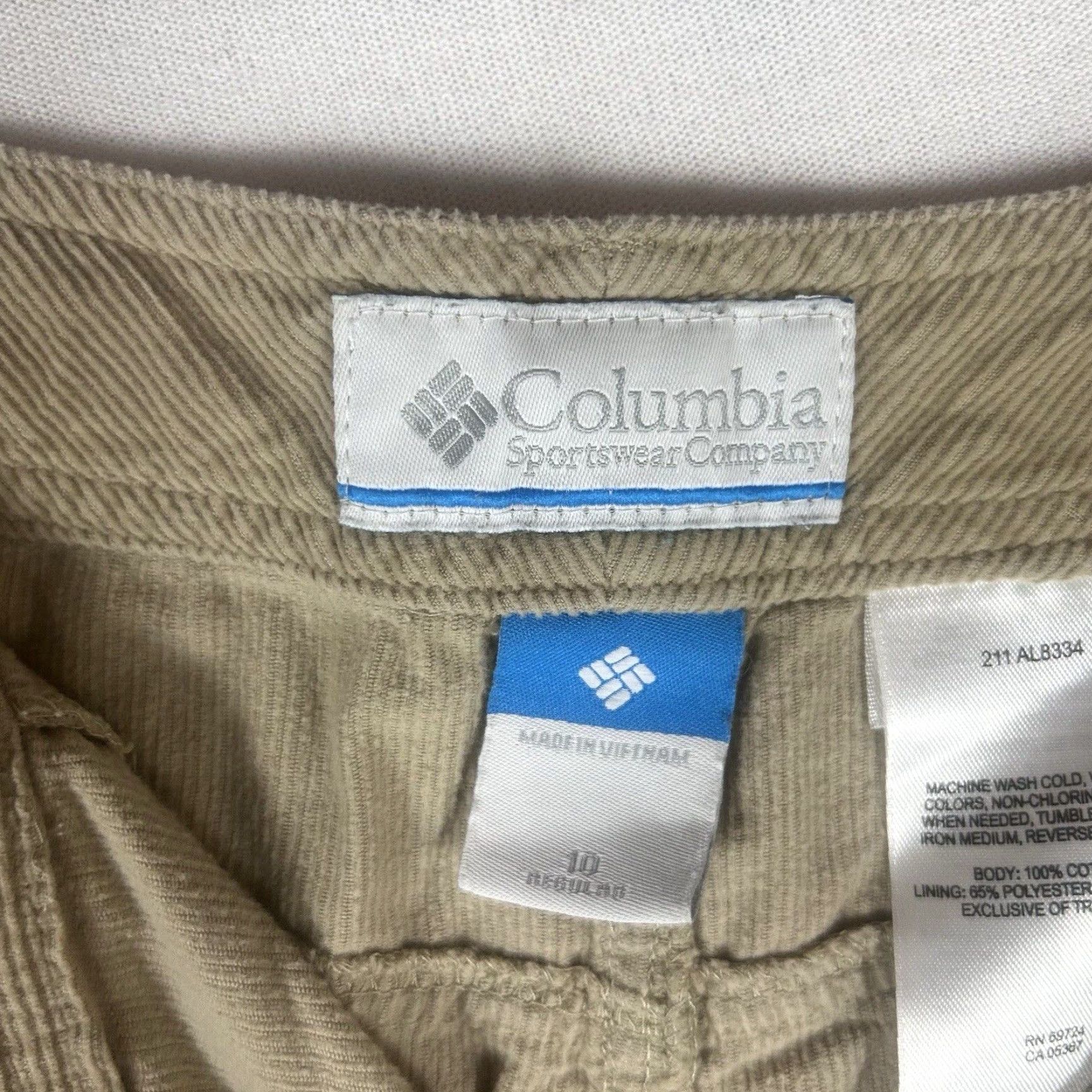 Vintage Columbia Corduroy Pants Womens 10 Regular Beige Lightweight Straight Leg 90s City Retro Size 32" / US 10 / IT 46 - 6 Thumbnail