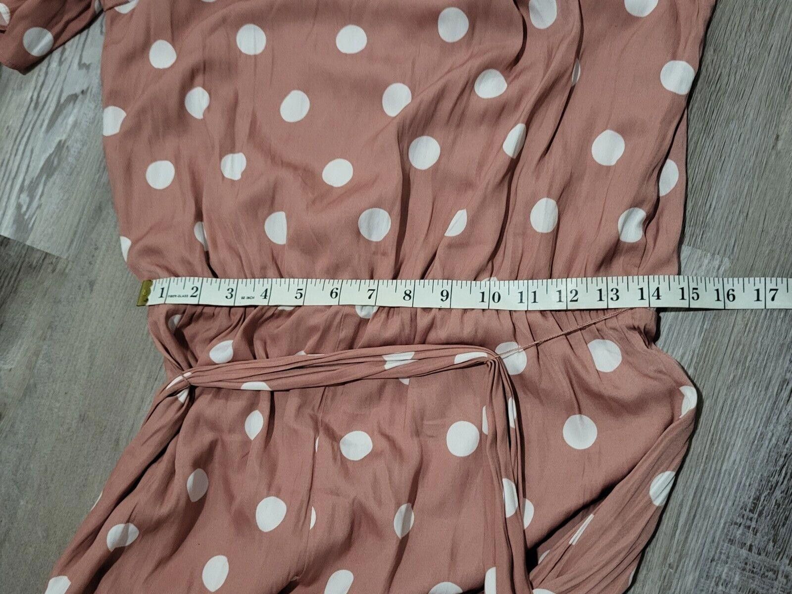 Designer Versona Jumper Medium Pink Polka Dot Pants Belt Romper Size 32" / US 10 / IT 46 - 7 Thumbnail