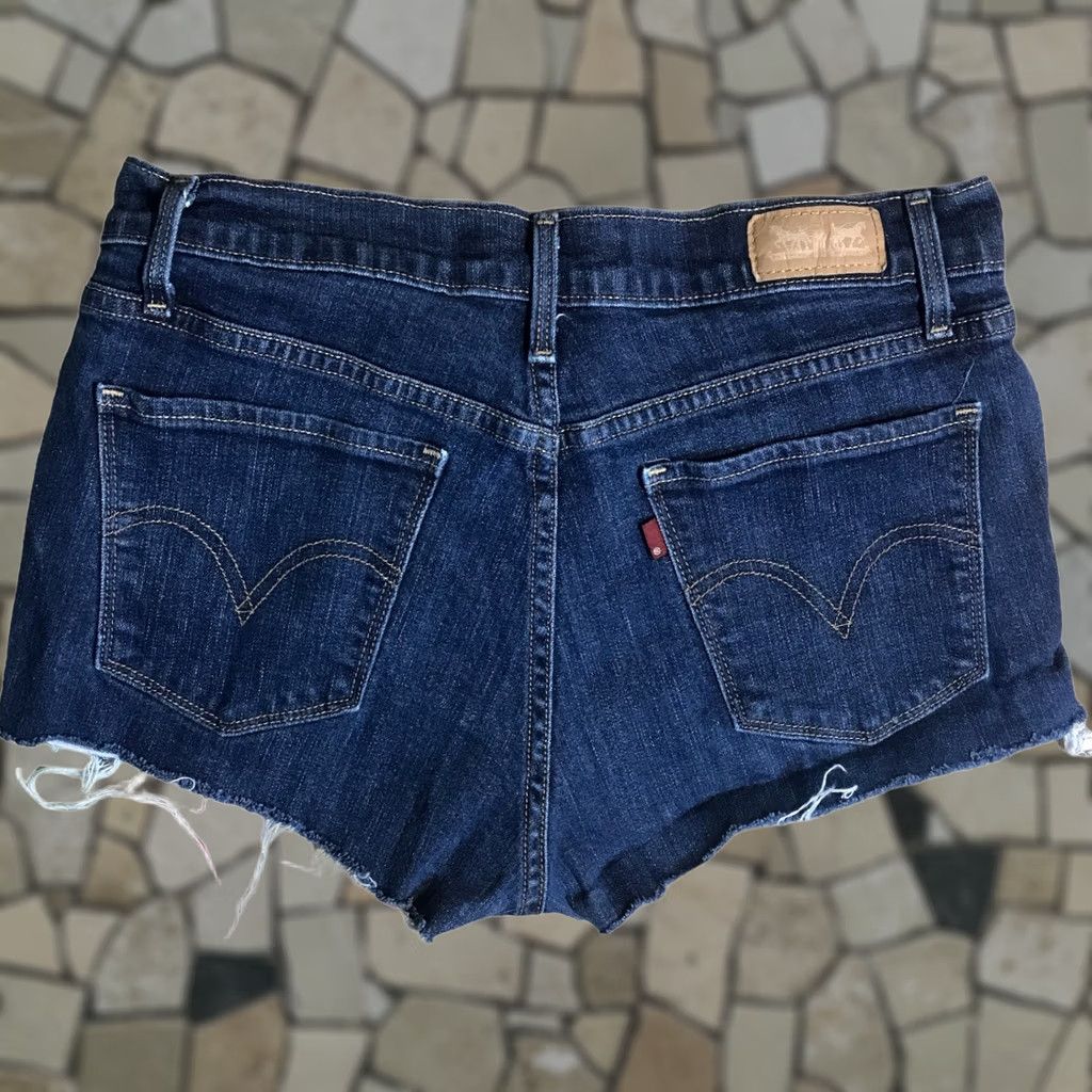 Levi's Levis Womens Shorts Blue Denim 515 Cut-Off Frayed Hems Stretch Zip Fly Tag 8 Size 30" / US 8 / IT 44 - 1 Thumbnail