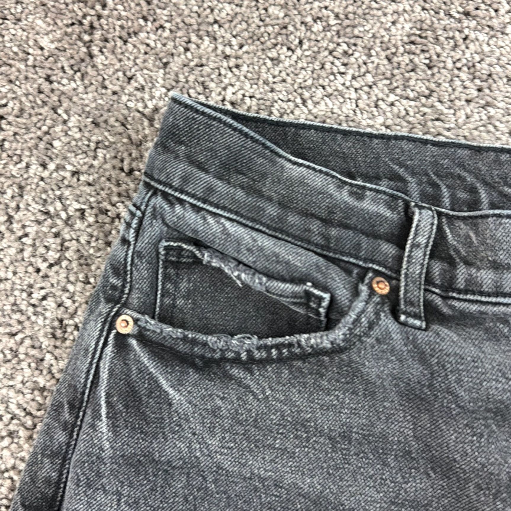 Express Express Jeans Womens 12 Black Straight Leg High Rise Stretch Denim Modern 31x29 Size 34" / US 12 / IT 48 - 3 Thumbnail