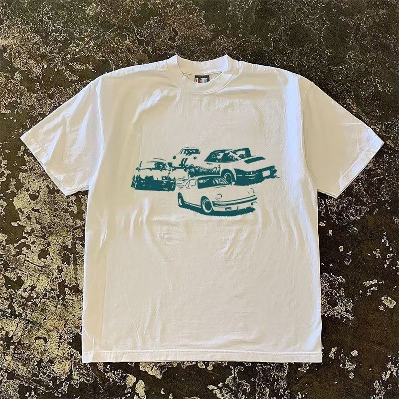 Japanese Brand × Vintage White street retro car pattern cotton t-shirt Size US M / EU 48-50 / 2 - 1 Thumbnail