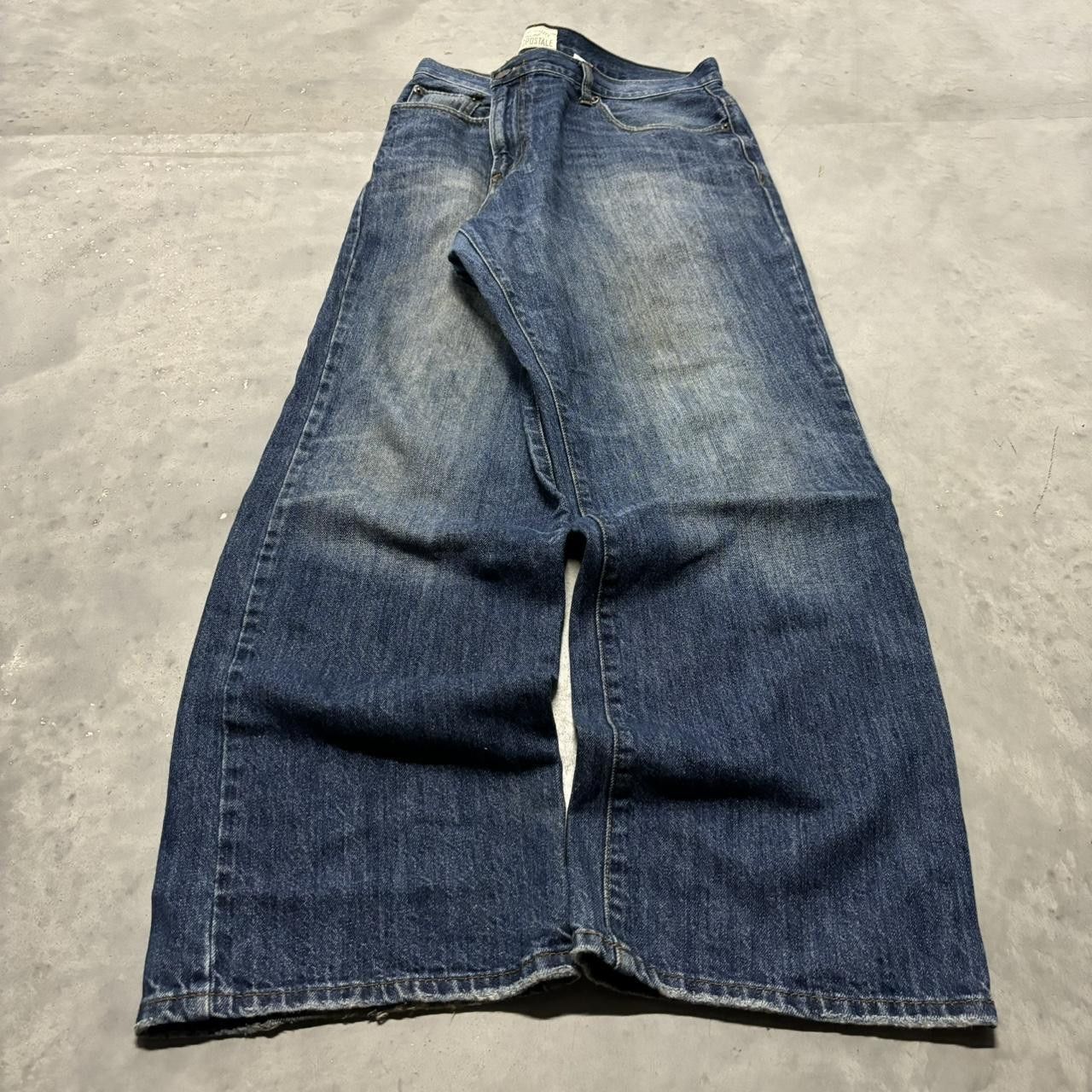 Japanese Brand × Vintage Crazy Vintage Y2K/2000s Baggy Grunge Dark Wash Skater Denim Jeans! Size US 38 / EU 54 - 3 Thumbnail
