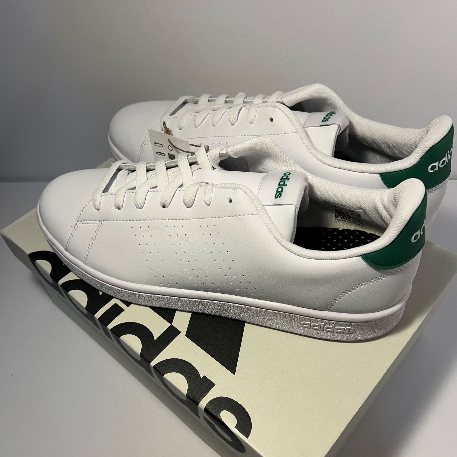 Adidas Mens Adidas Advantage Cloudfoam White/Green Size 10.5 GZ5300 Size US 10.5 / EU 43-44 - 2 Thumbnail