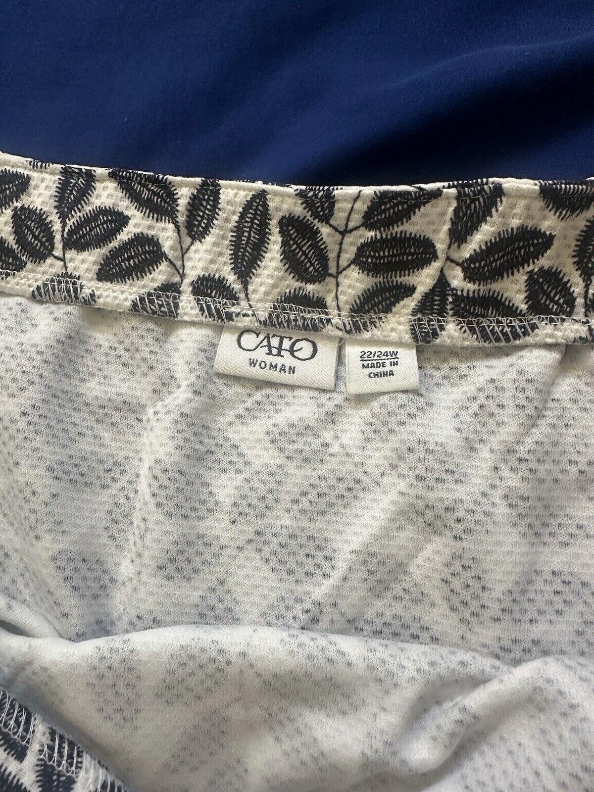 Designer Catos Skirt Size 22 24 W Midi Black White Career 3X Size 42" / US 20 - 6 Thumbnail