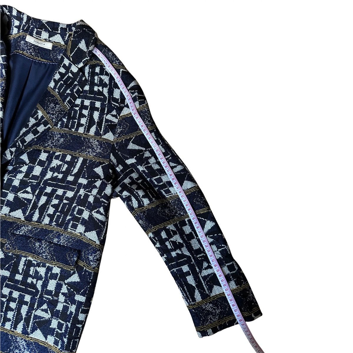 Other Sessùn Geometric Jacquard Oversized Blazer Jacket Navy XS Size XS / US 0-2 / IT 36-38 - 11 Thumbnail