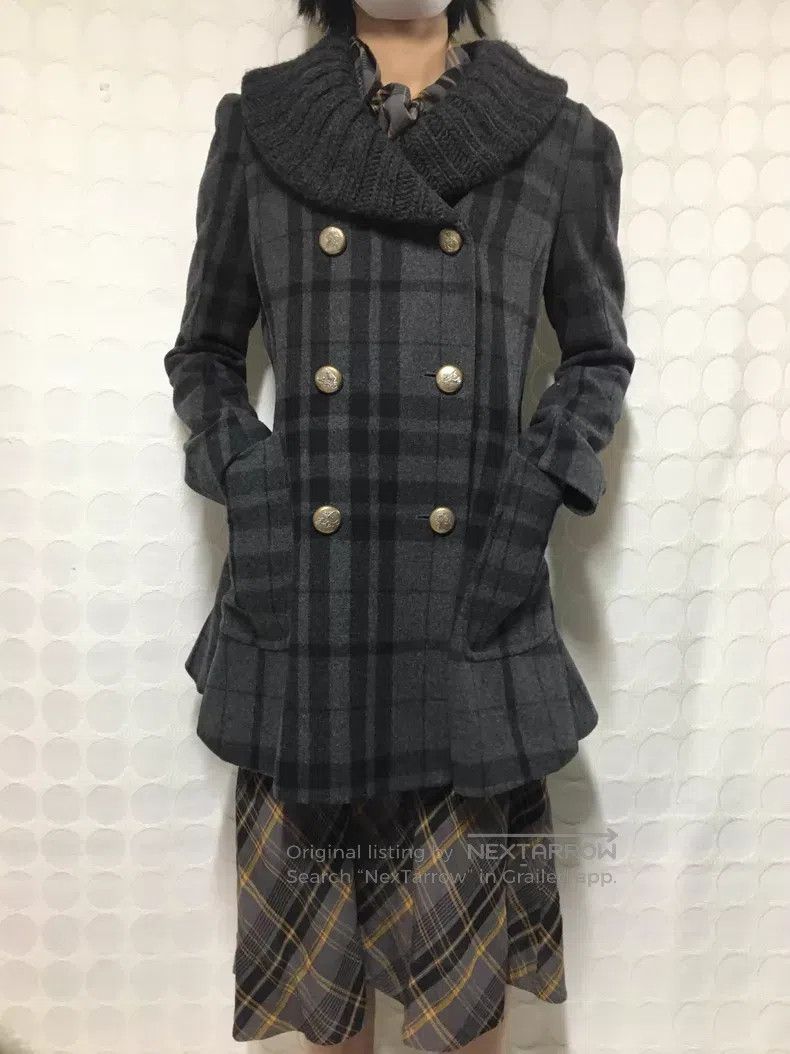 Vivienne Westwood Vivienne Westwood Gray Plaid Double-Breasted Coat Size M / US 6-8 / IT 42-44 - 1 Thumbnail