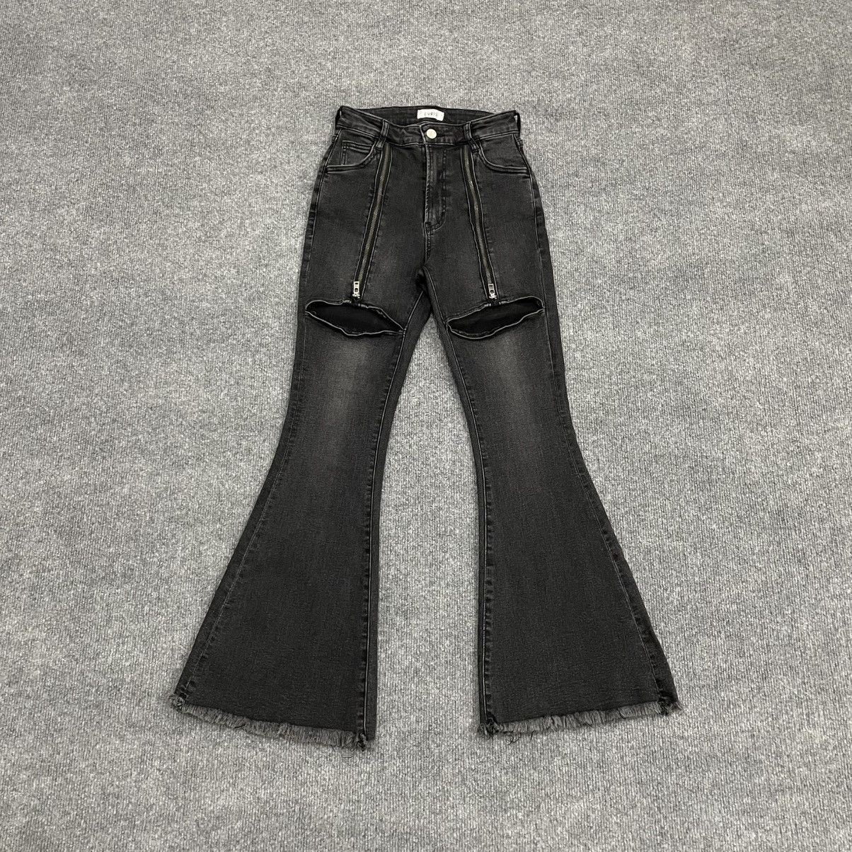 Japanese Brand Japanese Evris High Waist Black Denim Flared Pants Size 24" / US 00 / IT 34 - 1 Thumbnail