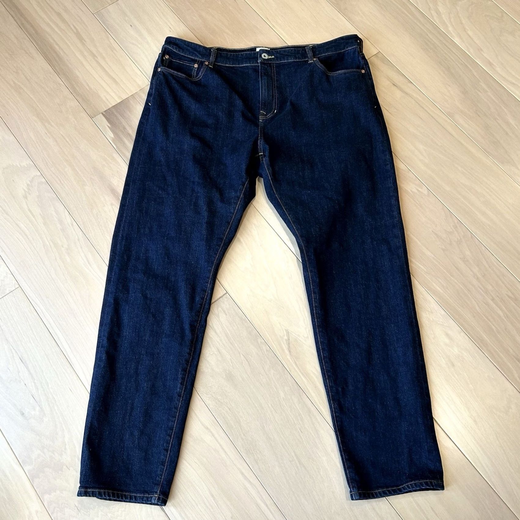 Denime Flint & Tinder Jeans Athletic Tapered Red Line Selvedge Blue 40x33 Mens Jeans Denim Stretch 5-Pocket Modern City USA Style Size US 40 / EU 56 - 3 Thumbnail
