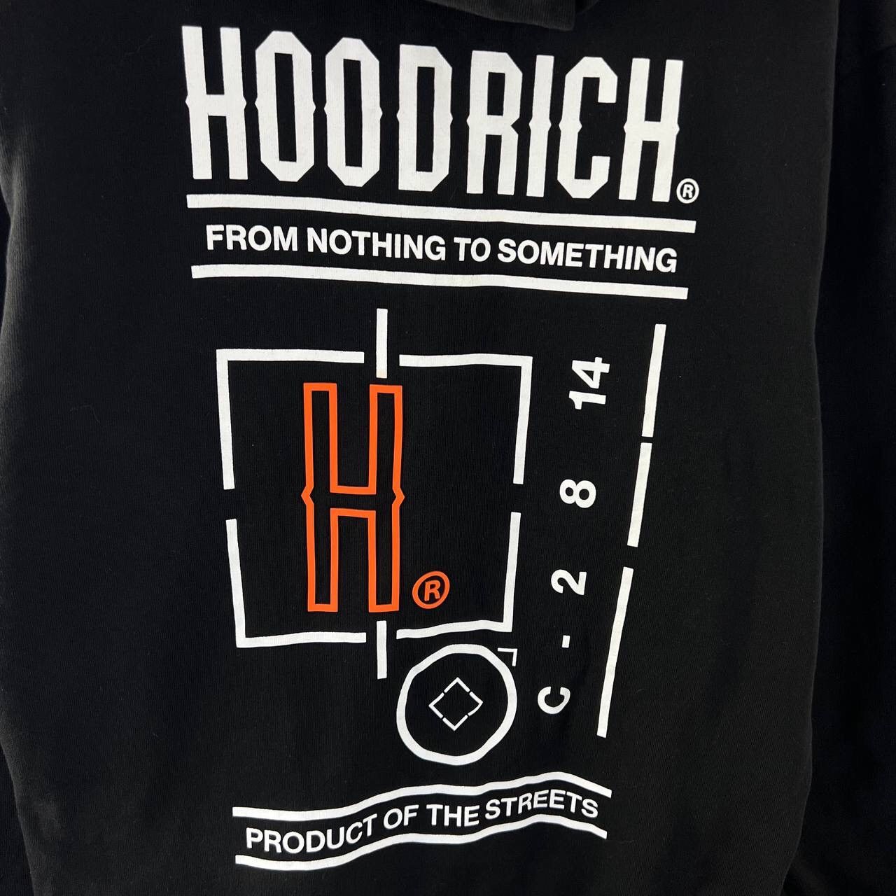 Japanese Brand Hoodie Hoodrich Y2K Style Drill Black Big Print Size US L / EU 52-54 / 3 - 4 Thumbnail