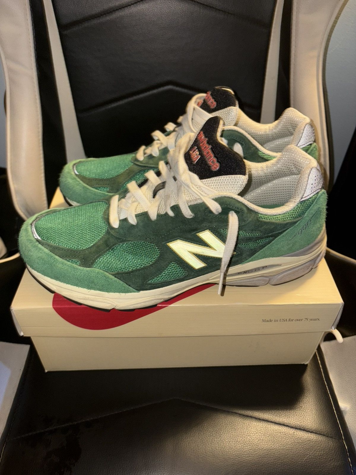 New Balance New Balance Teddy Santis x 990v3 Made in USA 'Green Gold' Size US 13 / EU 46 - 3 Thumbnail