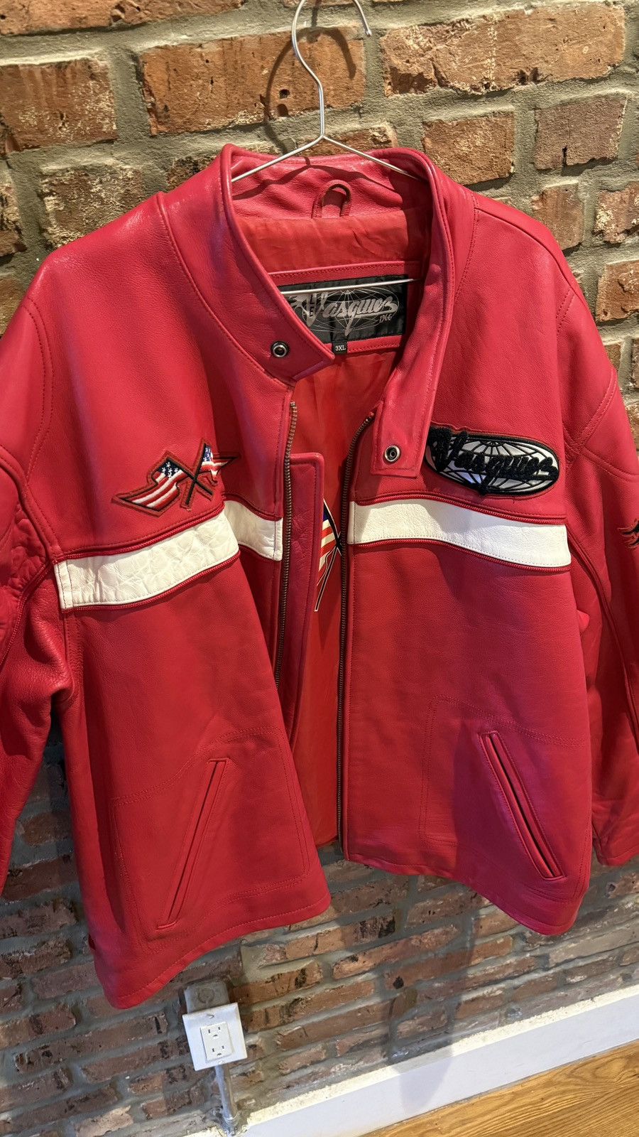 Vasque Vintage Vasque Red Leather Racing Jacket 90s Size US XXL / EU 58 / 5 - 3 Thumbnail