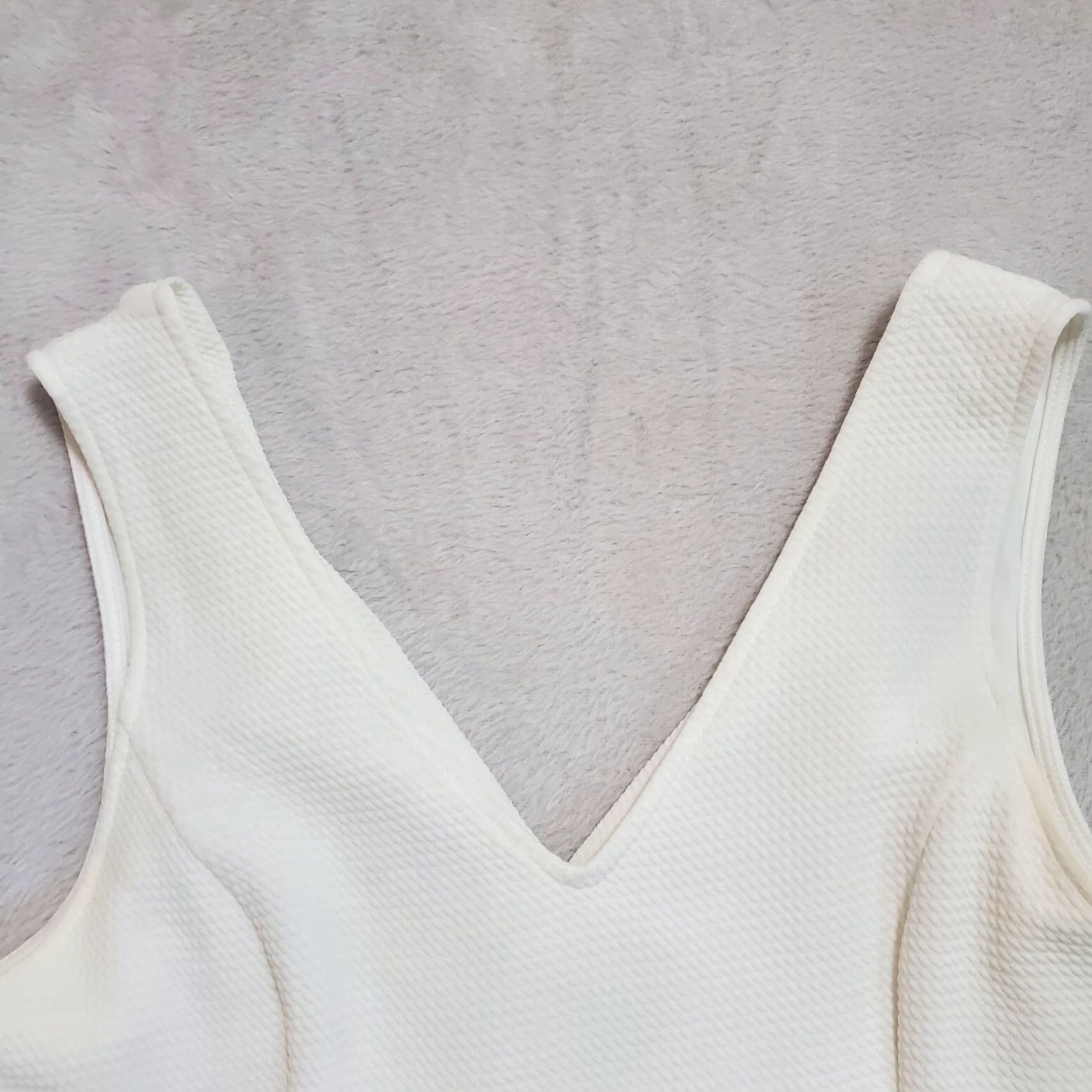 Vintage ASTR Sleeveless Mini Dress Women XL Ivory V-Neck Cut Out Back Zip Lined Party Cocktail Wedding Size XL / US 12-14 / IT 48-50 - 6 Thumbnail