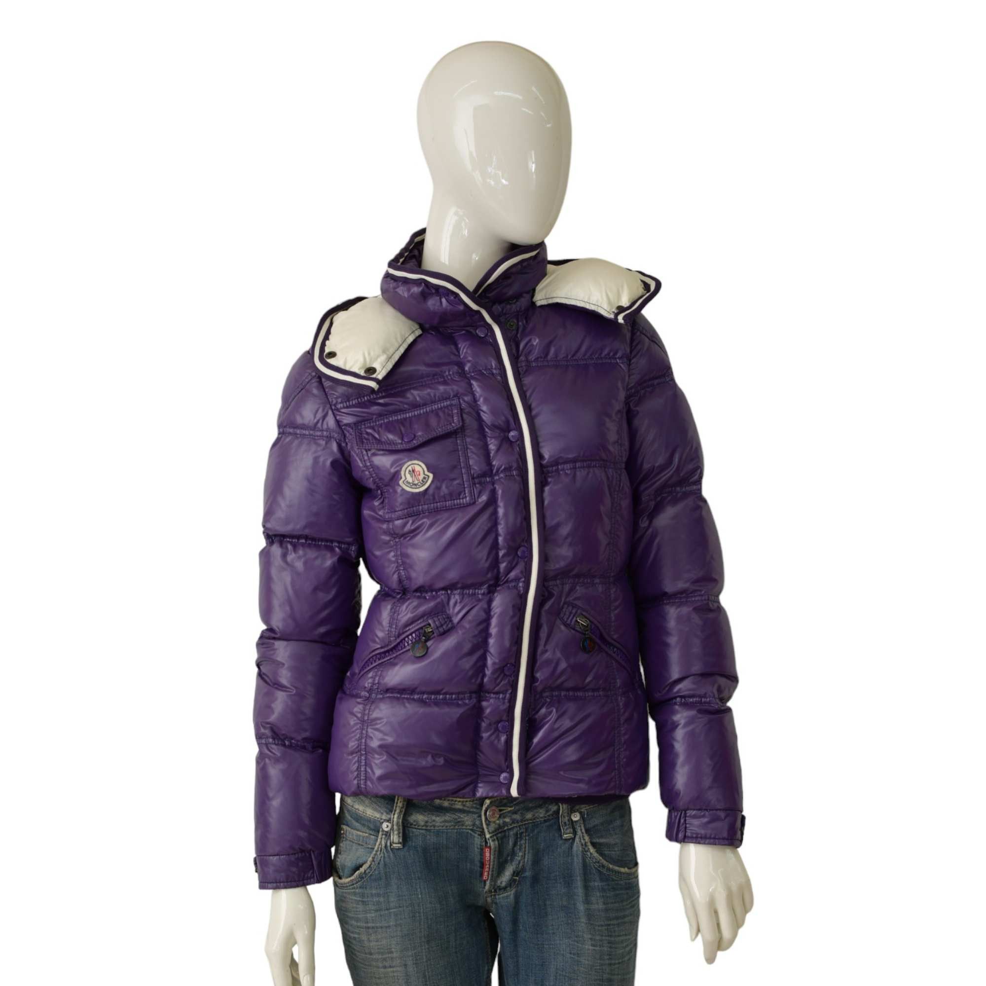 Image of Moncler Quincy Giubbotto Purple Puffer, Women's (Size Medium)