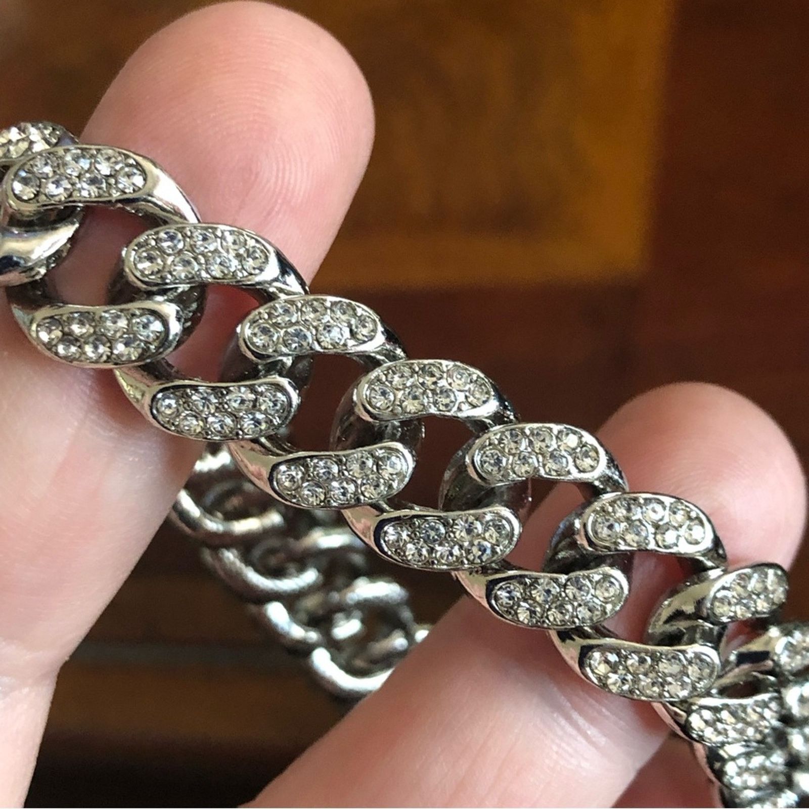 Jewelry Men’s and women’s silver plated Cuban chain link bracelet Size ONE SIZE - 11 Thumbnail