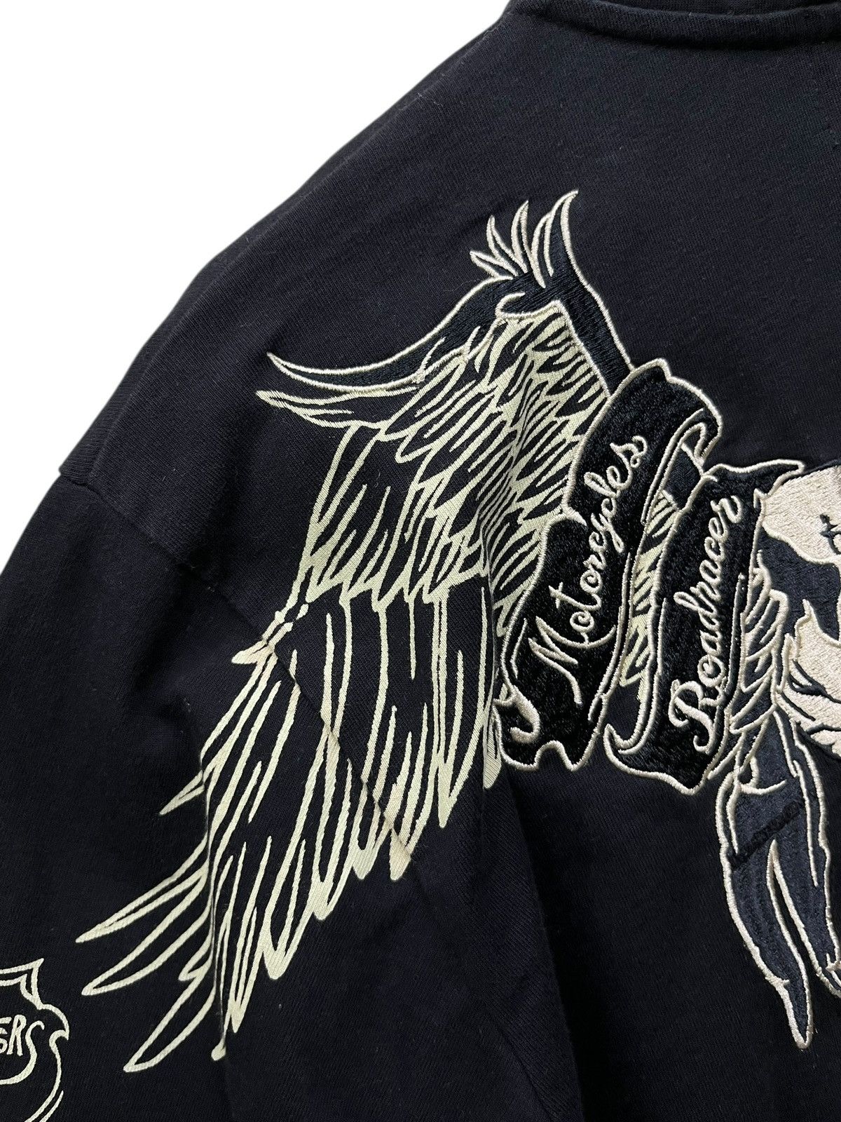 Vanson Leathers Vanson Double Skull Wings Crossbone Punk Biker Polo Size US S / EU 44-46 / 1 - 6 Thumbnail