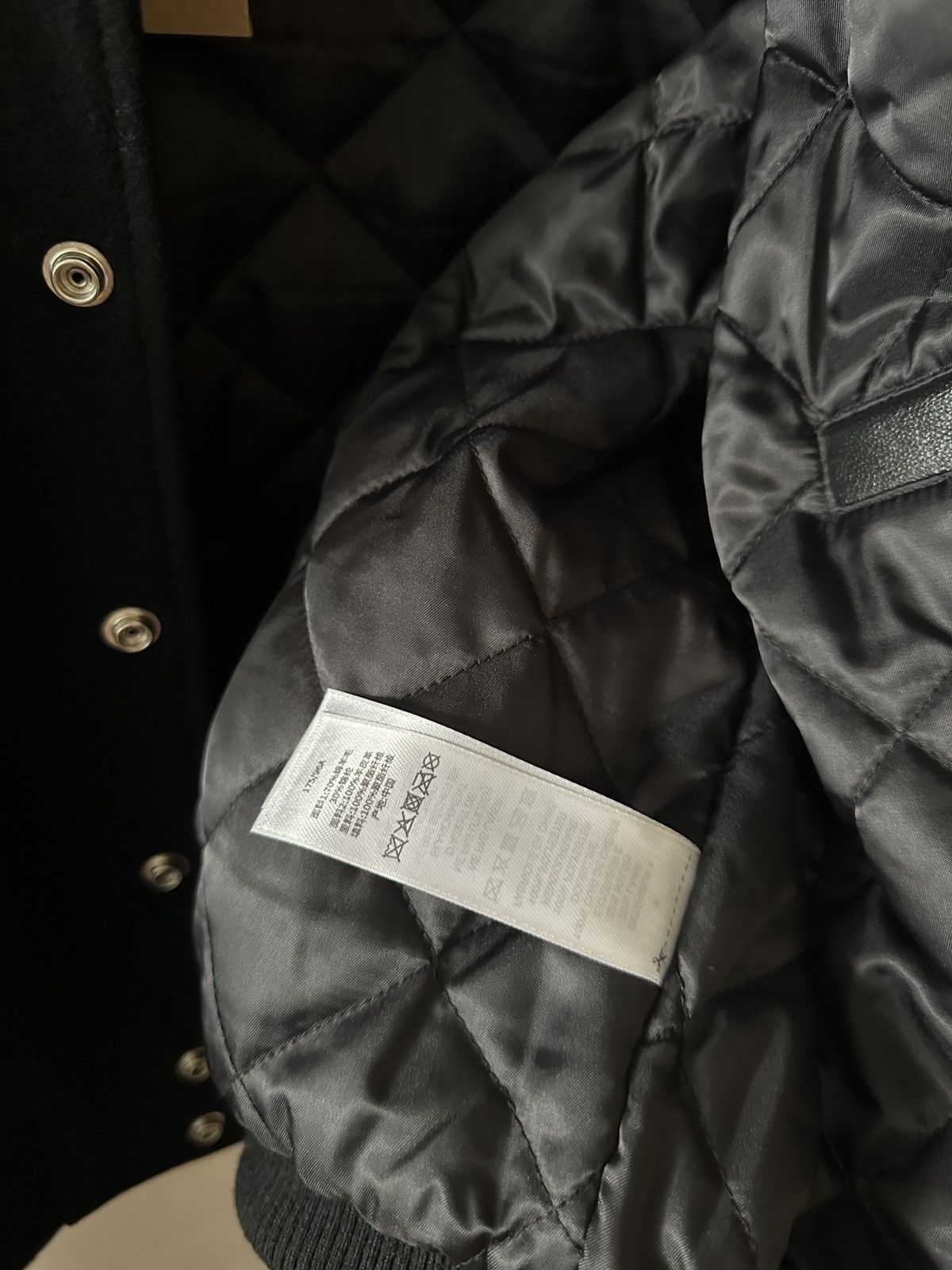 Stussy Stussy FW25 Globe Varsity jacket wit black leather sleeves Size US M / EU 48-50 / 2 - 8 Thumbnail
