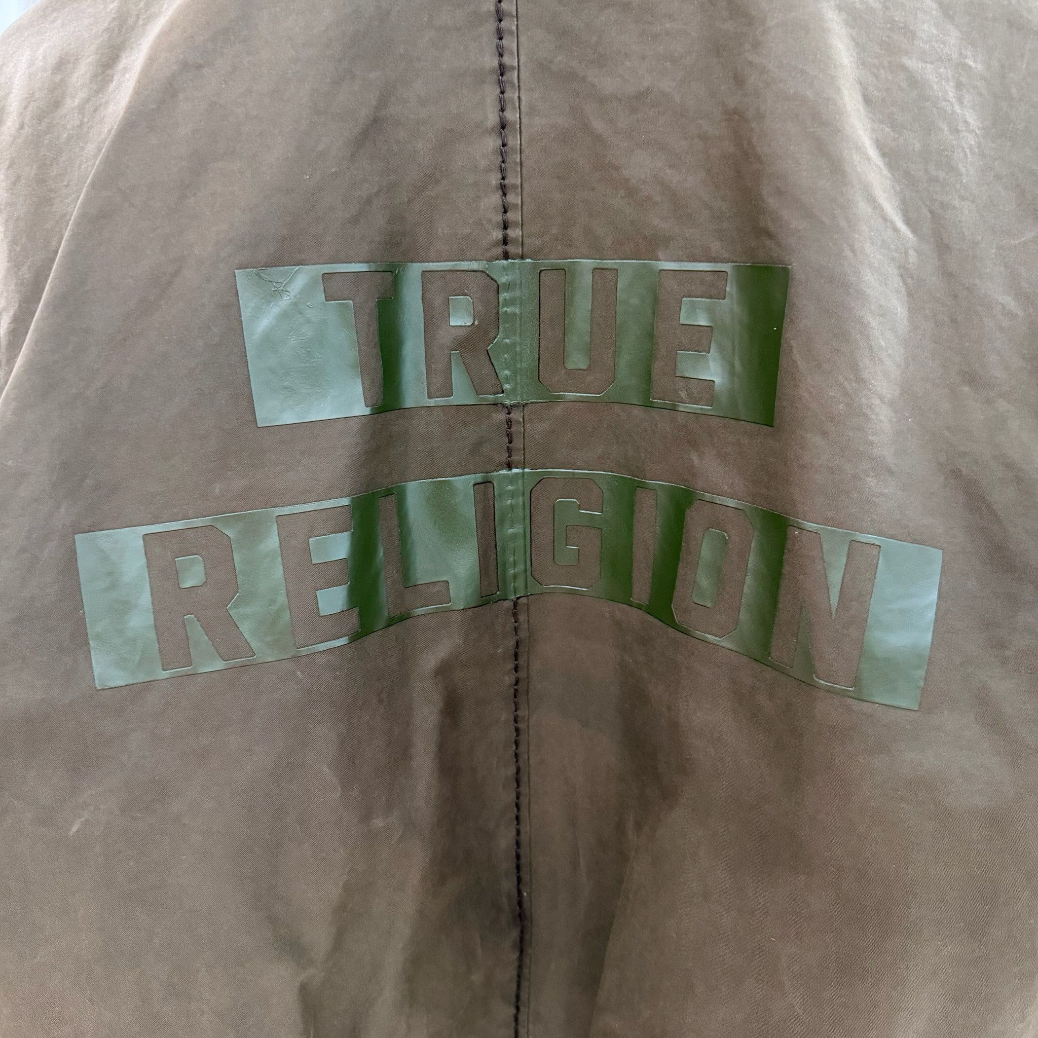 True Religion True Religion Logo Cotton Blend Olive Green Bomber Jacket Size US S / EU 44-46 / 1 - 8 Thumbnail
