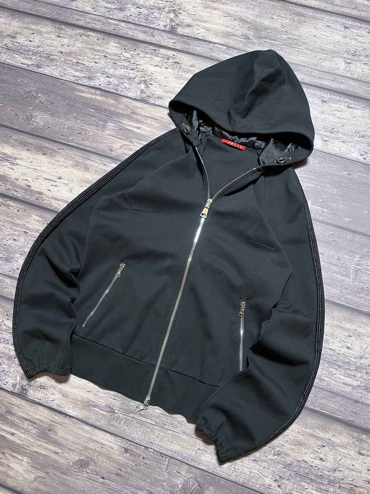 Prada prada vintage black tab zip hoodie Size M / US 6-8 / IT 42-44 - 2 Thumbnail