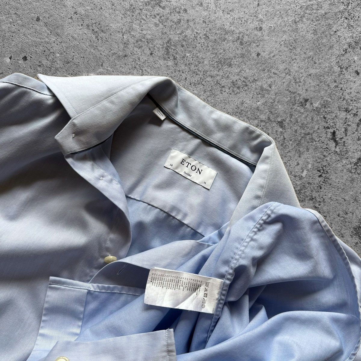 Eton Eton Mens Light Blue Classic Fit Long Sleeve Button Up Shirt Size US M / EU 48-50 / 2 - 6 Thumbnail