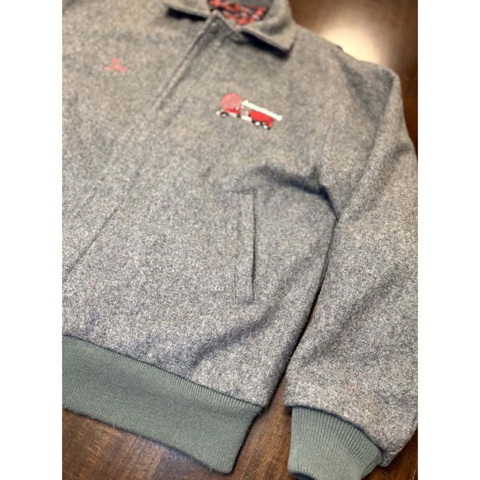 Vintage VINTAGE Grays Jacket Wool L Cam Bomber Men Gray Flannel Lined Zip Solid Sport 90s Girls? Size US L / EU 52-54 / 3 - 2 Thumbnail