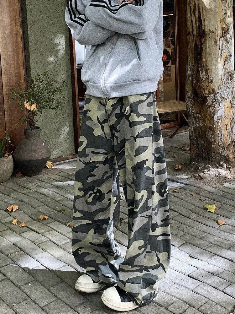 Japanese Brand Retro loose camouflage straight leg jeans Size US 32 / EU 48 - 4 Thumbnail