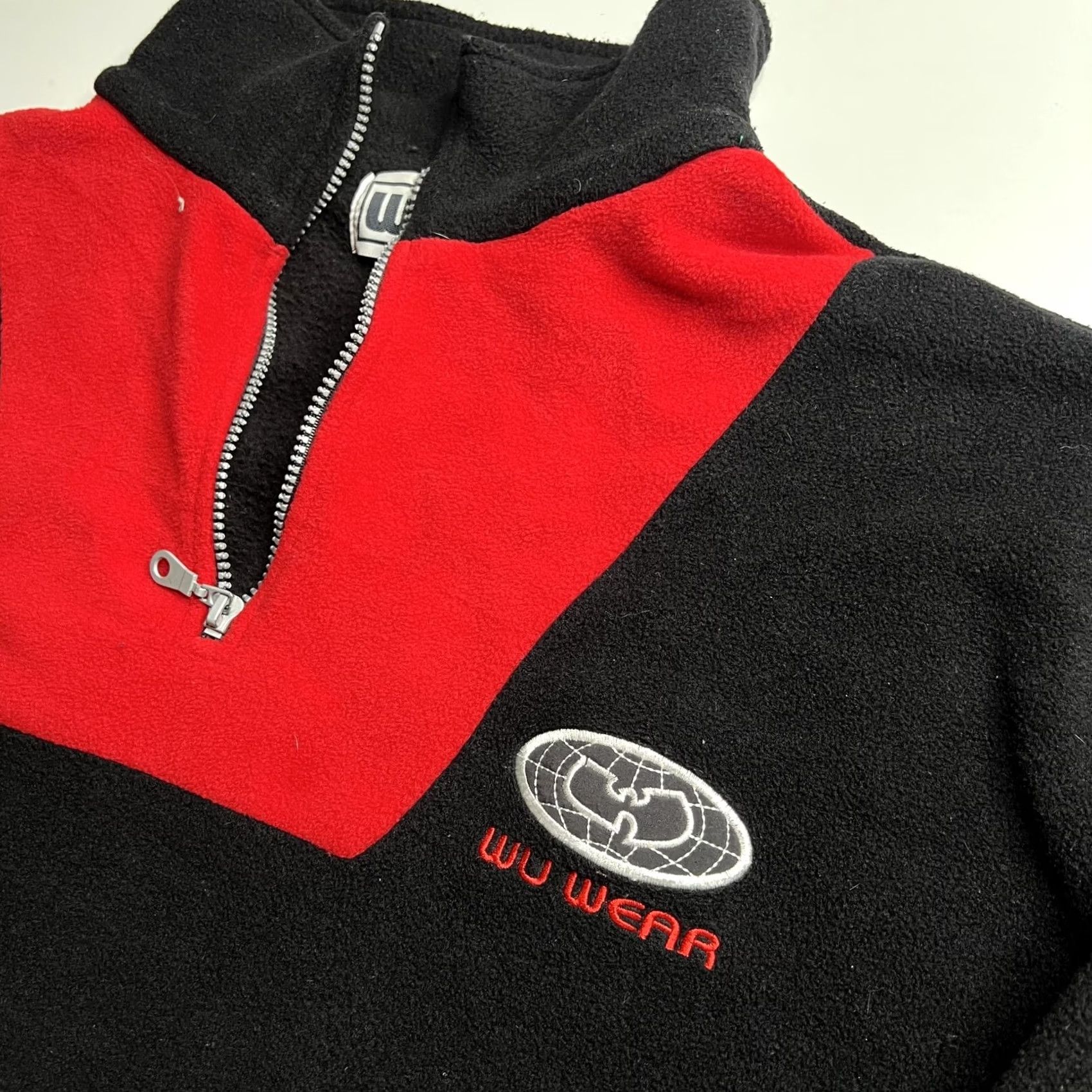 Vintage Wu Wear Sweatshirt Mens XL Black Red Fleece 1/4 Zip Mock Neck Pullover Hip Hop Size US XL / EU 56 / 4 - 3 Thumbnail