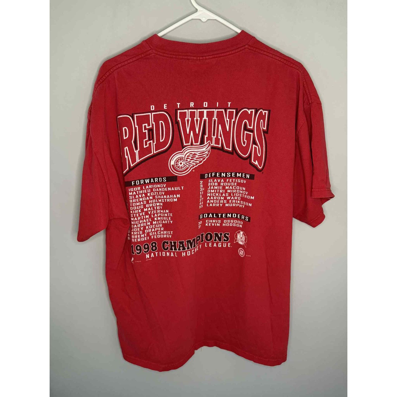 Lee Lee 1998 Detroit Red Wings Stanley Cup Champions Tee Red XL Size US XL / EU 56 / 4 - 3 Thumbnail