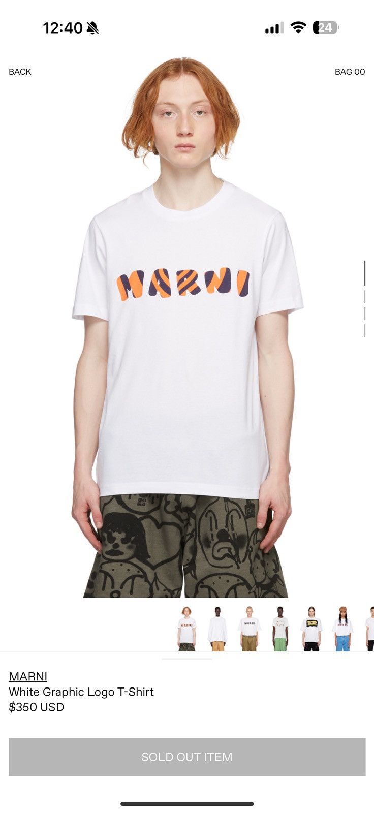 Marni Mens Graphic Logo T-Shirt
