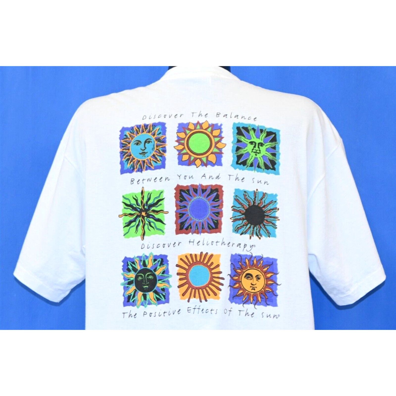 Image of Vintage 90's Heliotherapy California Sunlight Uv Ray Exposure Therapy T-Shirt XL in White, Men's