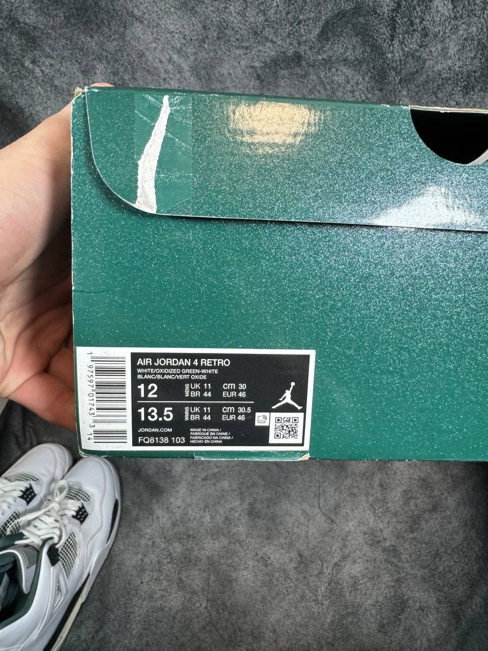 Jordan Brand Size 12 | Jordan 4 Oxidized Green With Box | Pre-Owned Size US 12 / EU 45 - 5 Thumbnail