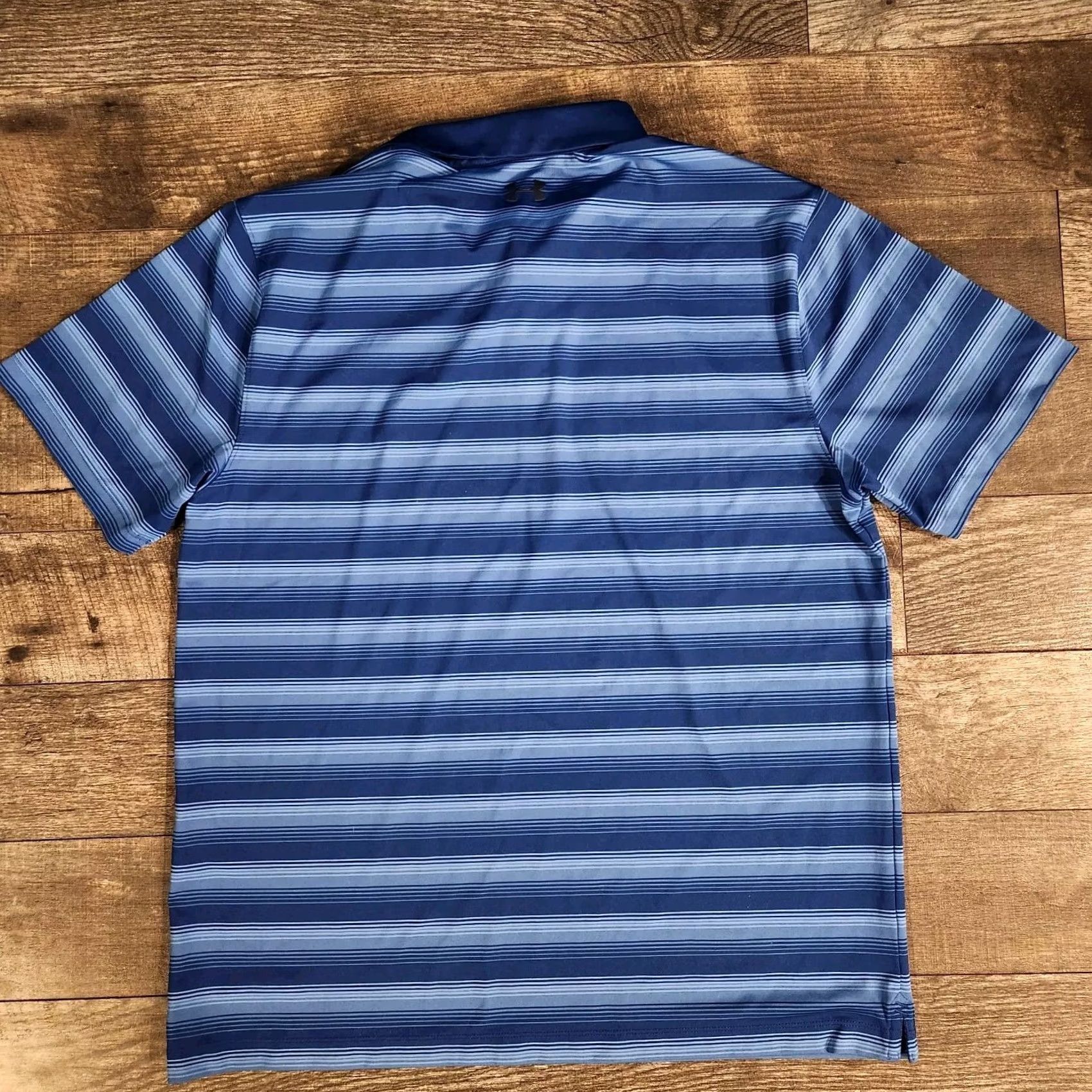 Under Armour Under Armour Polo Shirt Blue Stripe Golf Polo Short Sleeve XL Loose HeatGear Stretch Mens Size US XL / EU 56 / 4 - 3 Thumbnail
