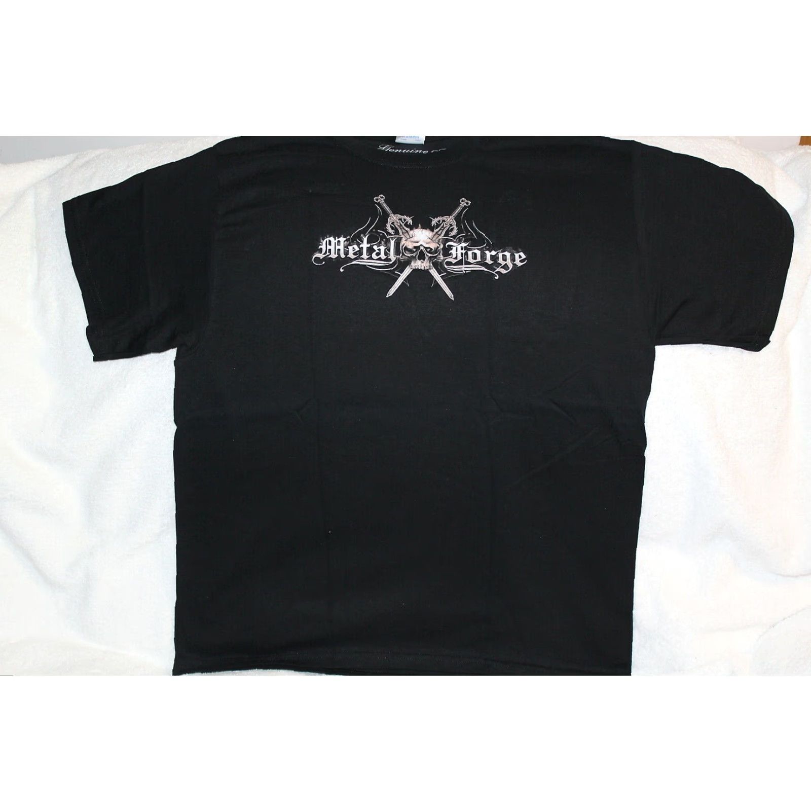 Vintage VINTAGE Graphic T-Shirt Men 100% Cotton Short Sleeve Black Skull Sword Flames Metal Forge 80s Motorbike Size US L / EU 52-54 / 3 - 3 Thumbnail