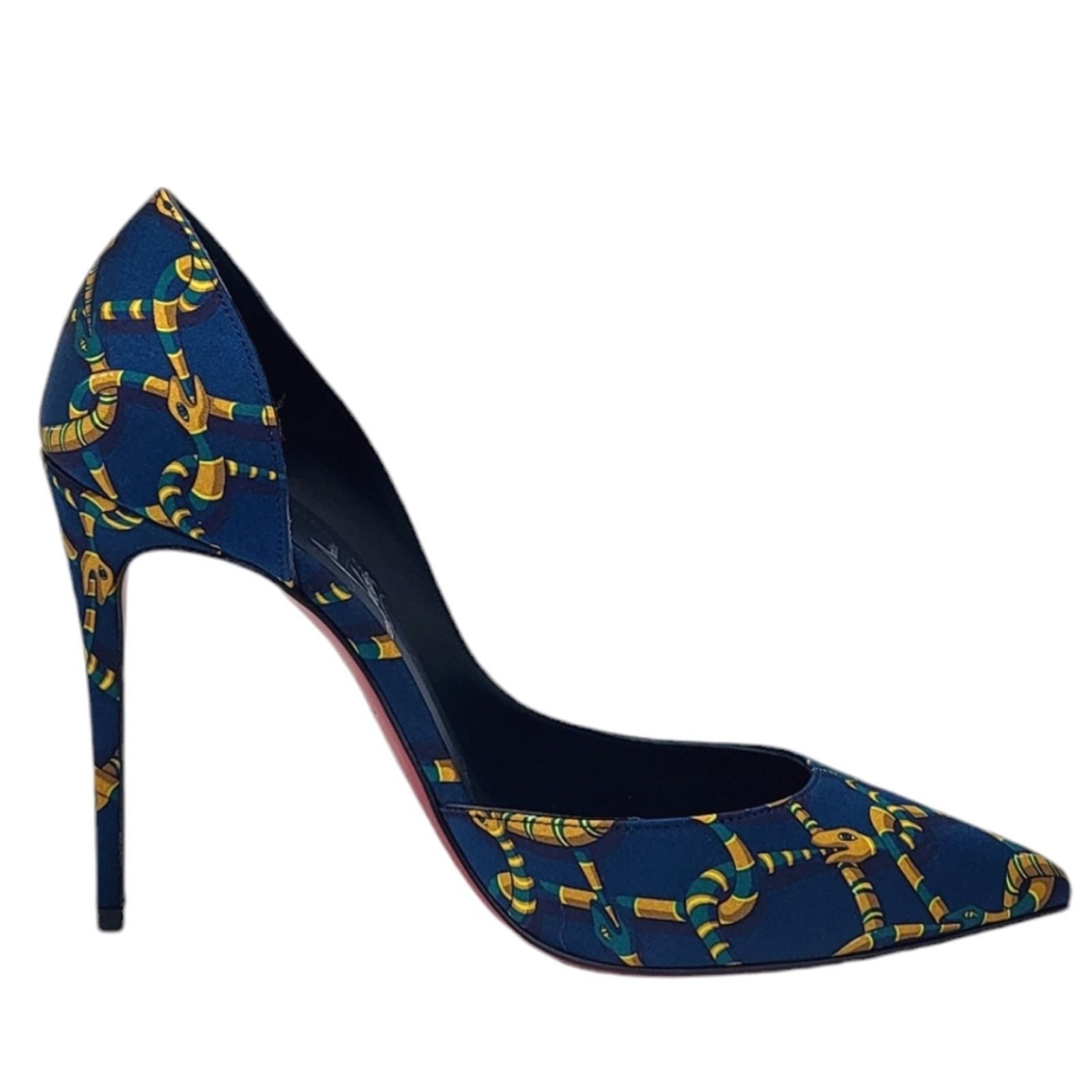 Christian Louboutin Christian Louboutin Iriza 100 Satin Pumps Chain Snake 36 Size US 6 / IT 36 - 7 Thumbnail