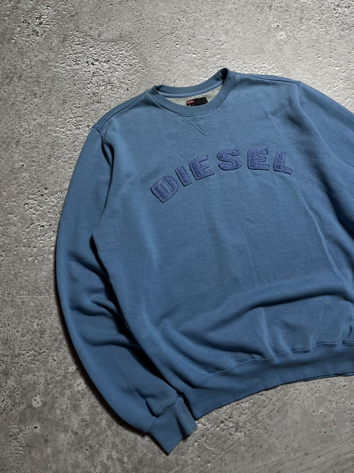 Diesel Blue oversize Diesel sweatshirt with textured embroidery Size US L / EU 52-54 / 3 - 3 Thumbnail