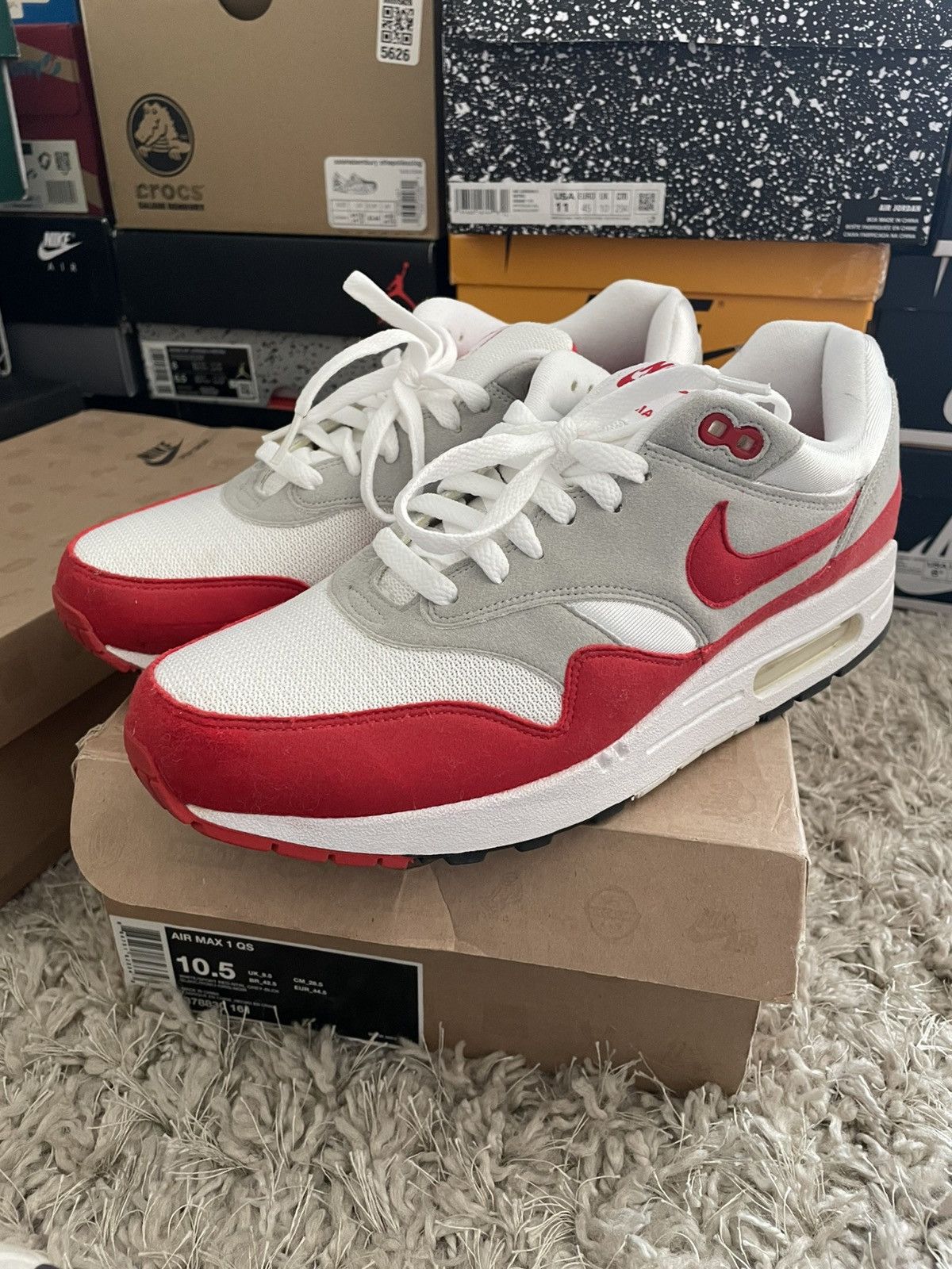 Nike Nike Air Max 1 QS Sport Red Size US 10.5 / EU 43-44 - 1 Thumbnail