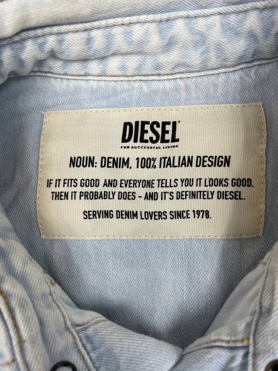 Diesel Diesel Men Denim Shirt Light Blue Snap Button Western Style Size US M / EU 48-50 / 2 - 4 Thumbnail