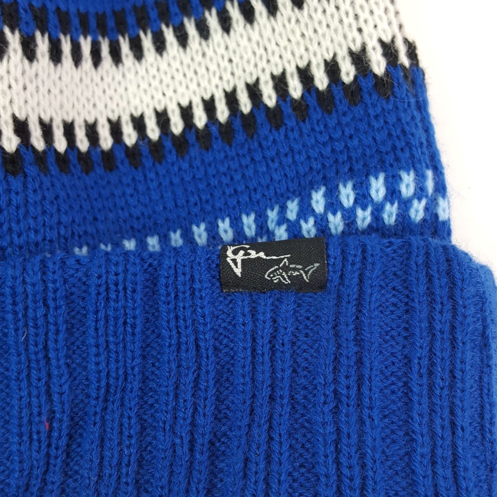 Logo 7 VINTAGE Greg Norman Golf Shark Logo Knit Beanie Adult One Size Striped Toboggan Hat Cap Size ONE SIZE - 4 Thumbnail
