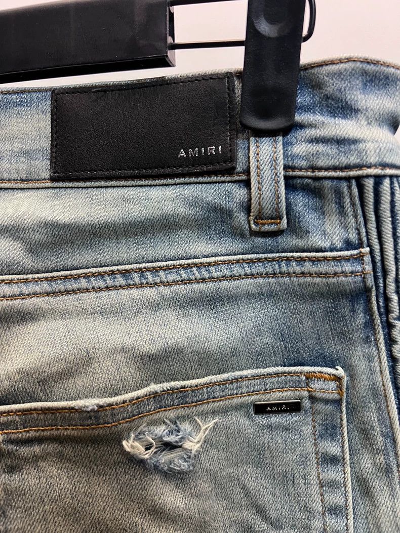 Amiri Amiri Blue Washed Distressed Denim Long Pants Size US 29 - 5 Thumbnail
